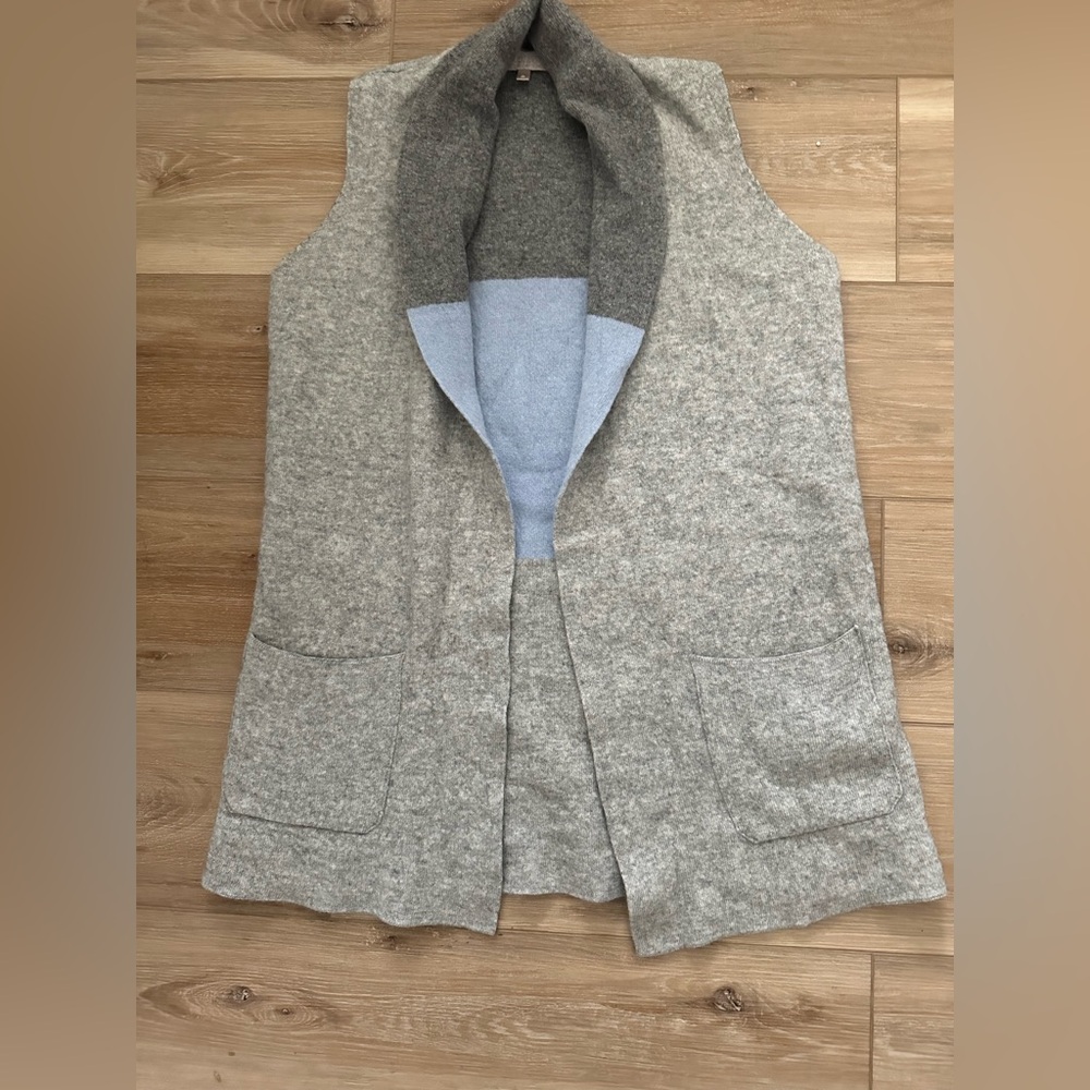 Benedetta B Wool/Cashmere Drap Open Vest/Cardigan S